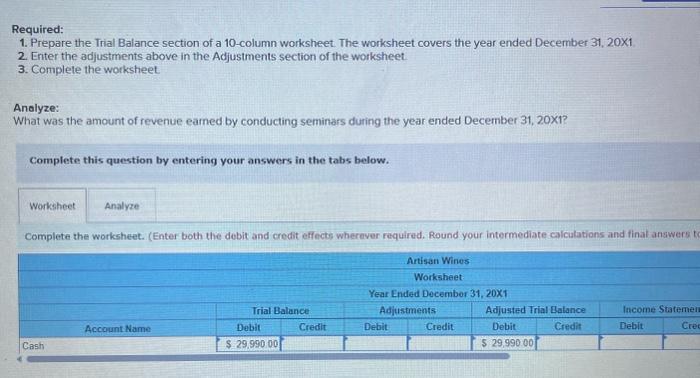 wines. On December 31, 20X1, the firm's general ledger contained the accounts