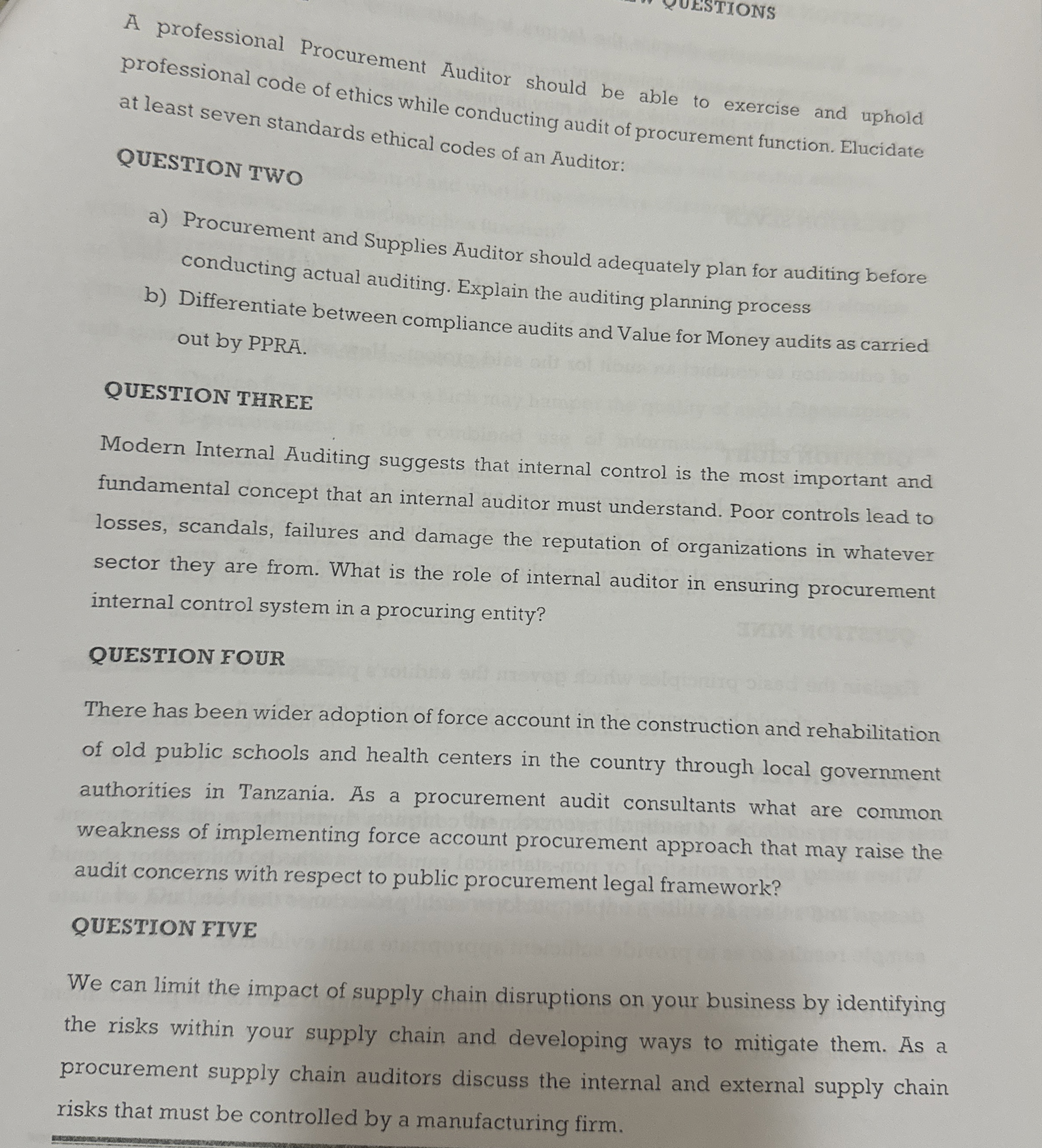  A professional Procurement Auditor should be able to exercise and uphold