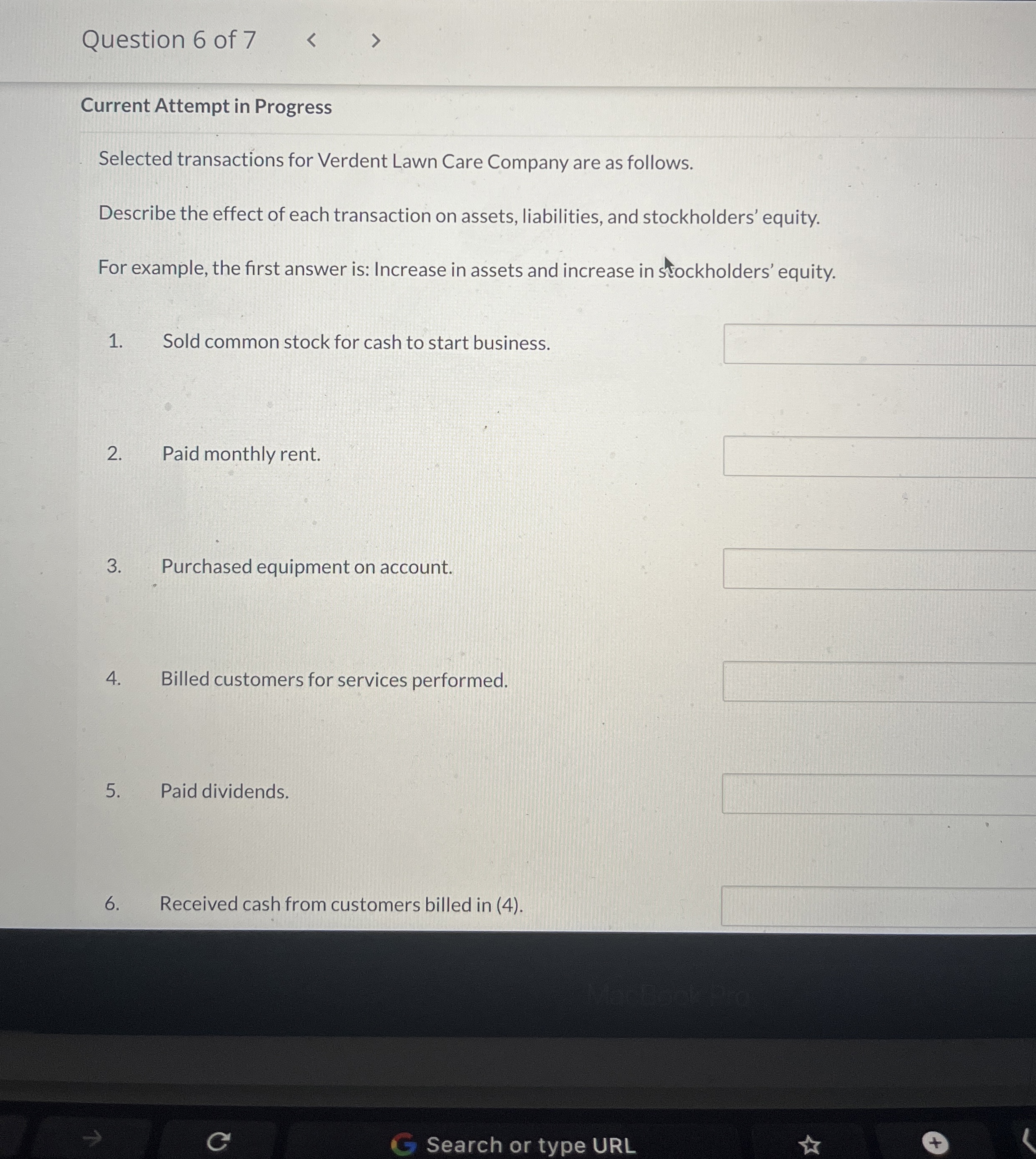  Current Attempt in Progress Selected transactions for Verdent Lawn Care Company