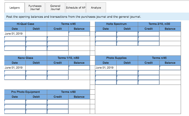 schedule of accounts payable. LO 8-4, 8-6 Digital World is a retail