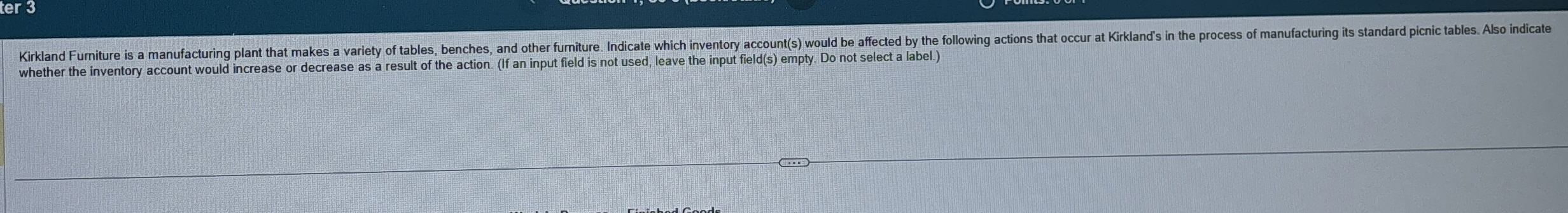  whether the inventory account would increase or decrease as a result