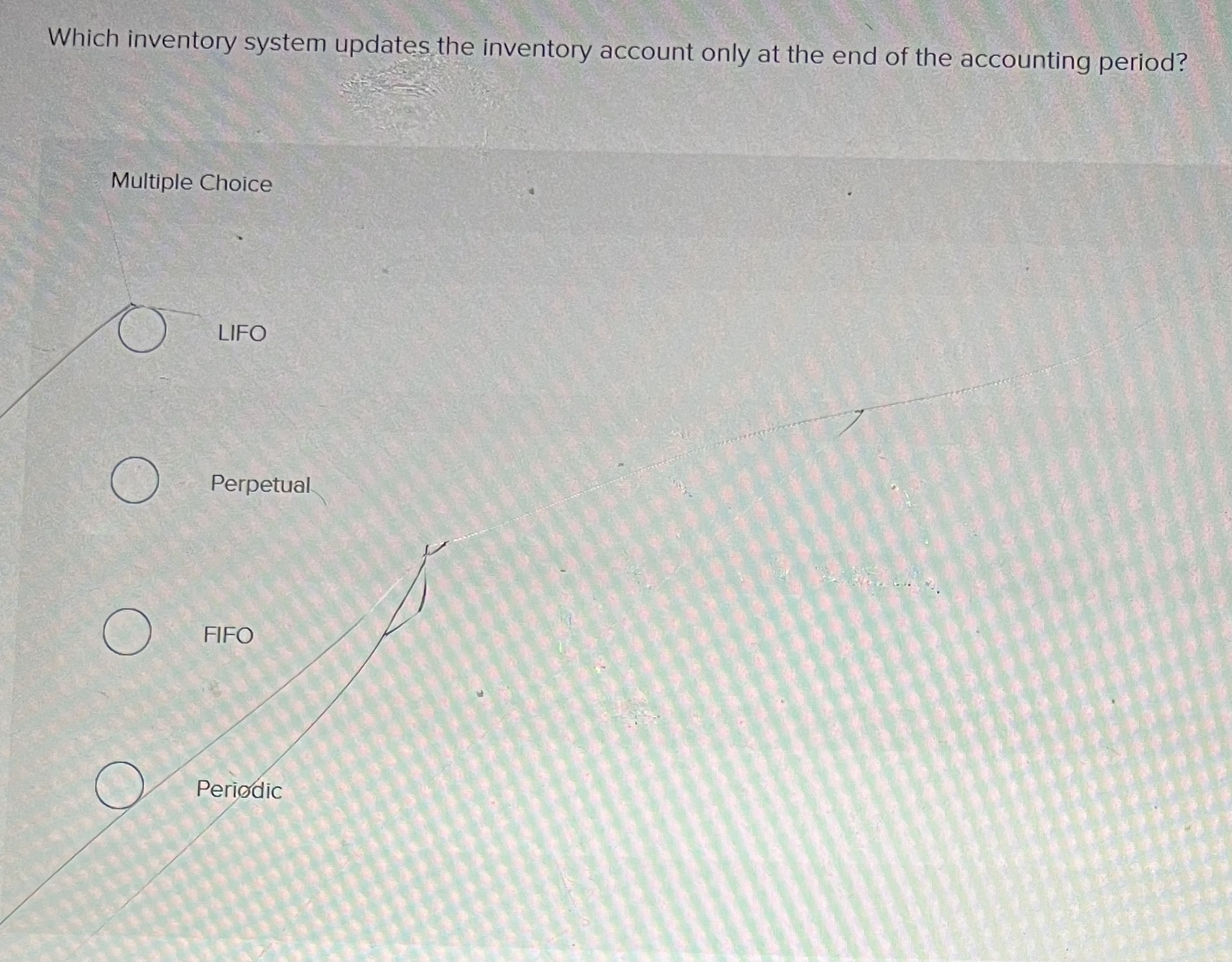  Which inventory system updates the inventory account only at the end