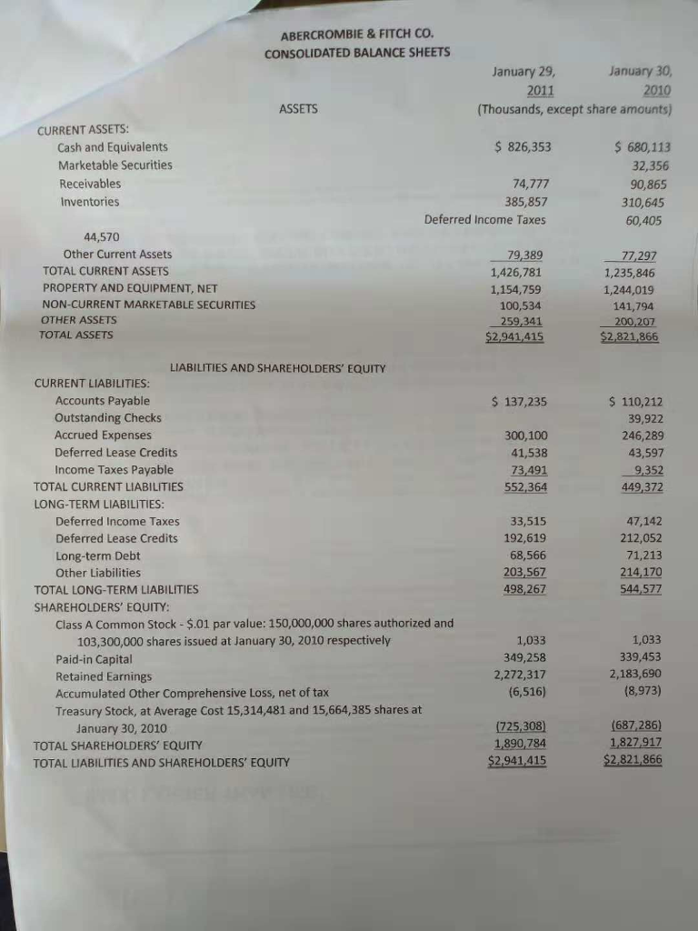 fiscal year ended January 30, 2010) "Abercrombie & Fitch Co ("A&F"), a