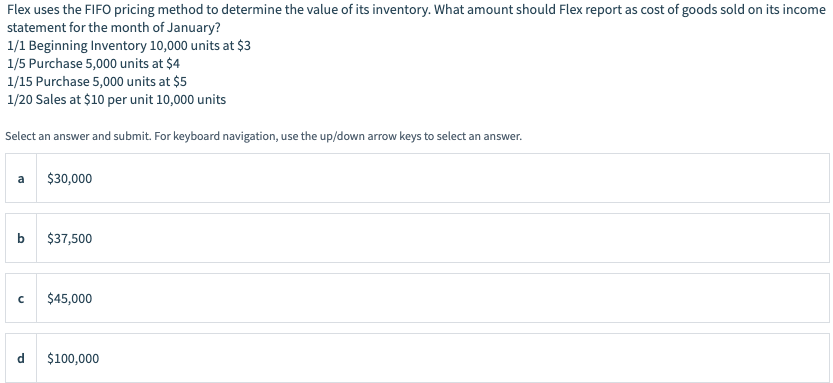 Flex uses the FIFO pricing method to determine the value of