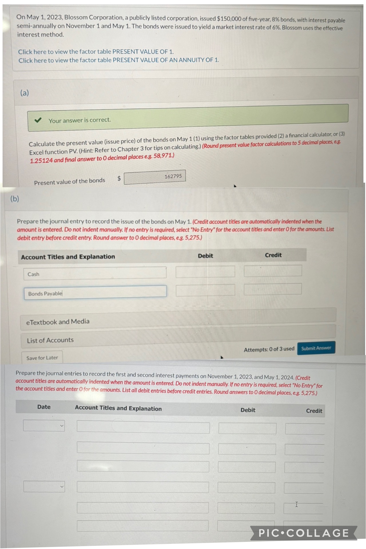  On May 1,2023, Blossom Corporation, a publicly listed corporation, issued $150,000