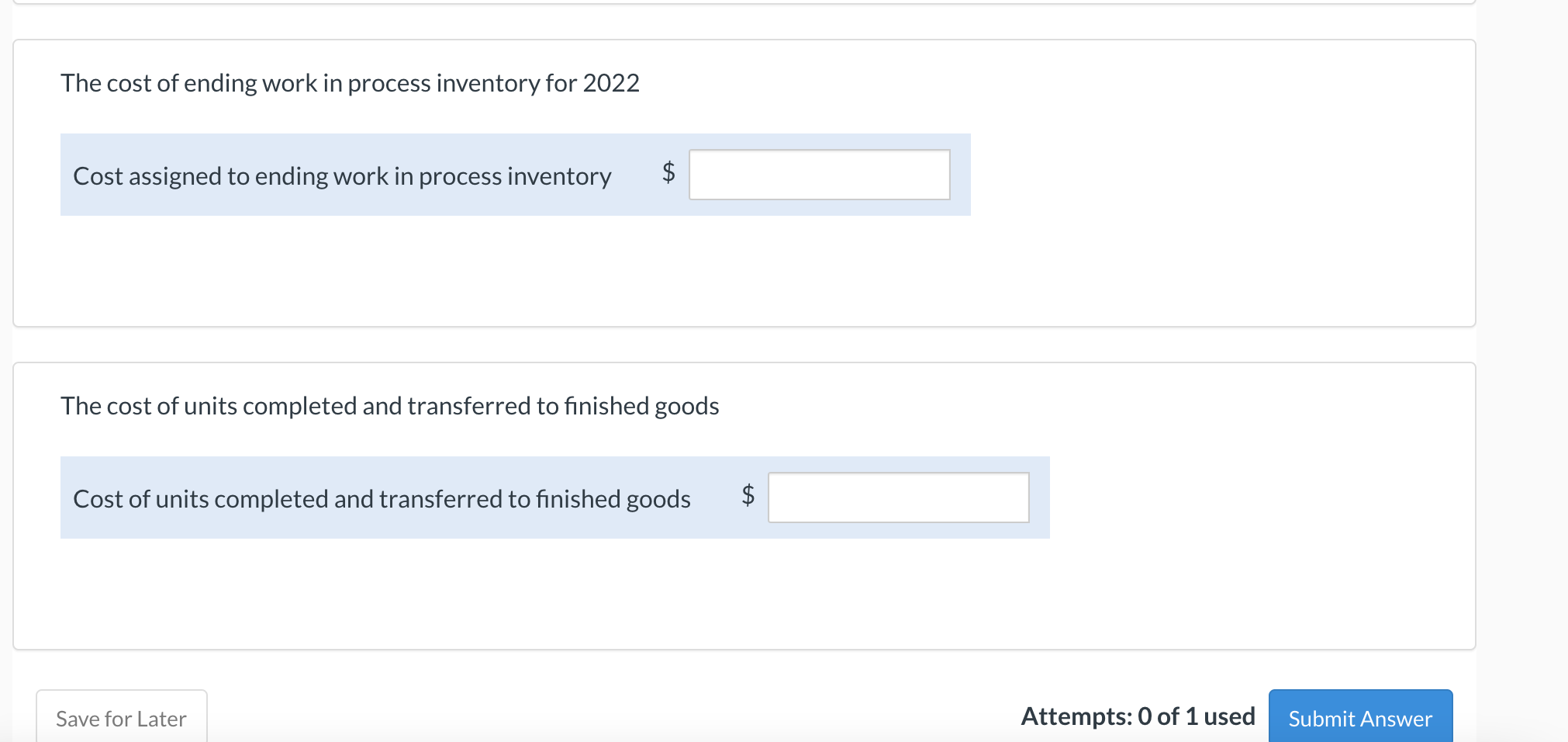 the company uses weighted average process costing. The following information was available