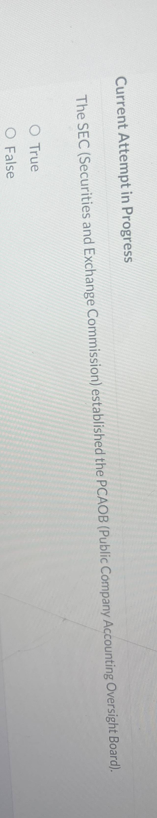 Current Attempt in Progress The SEC (Securities and Exchange Commission) established