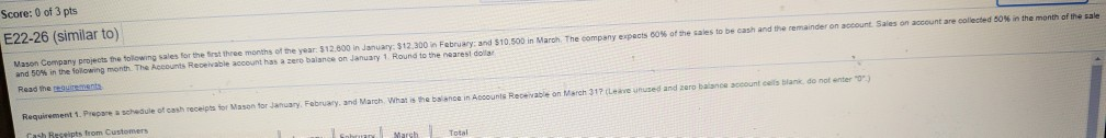 you! Cash Receipts from Customers January February March Total Total sales January