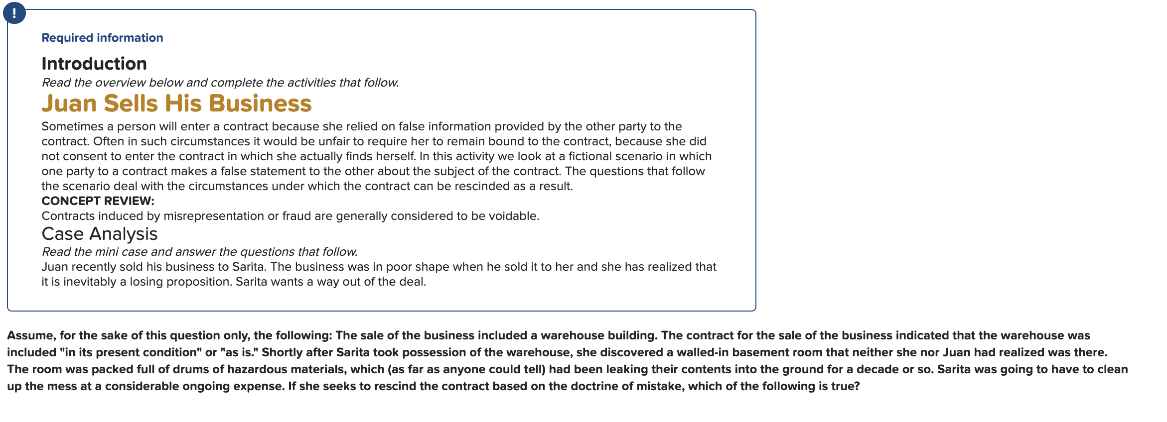 ! Required information Introduction Read the overview below and complete the