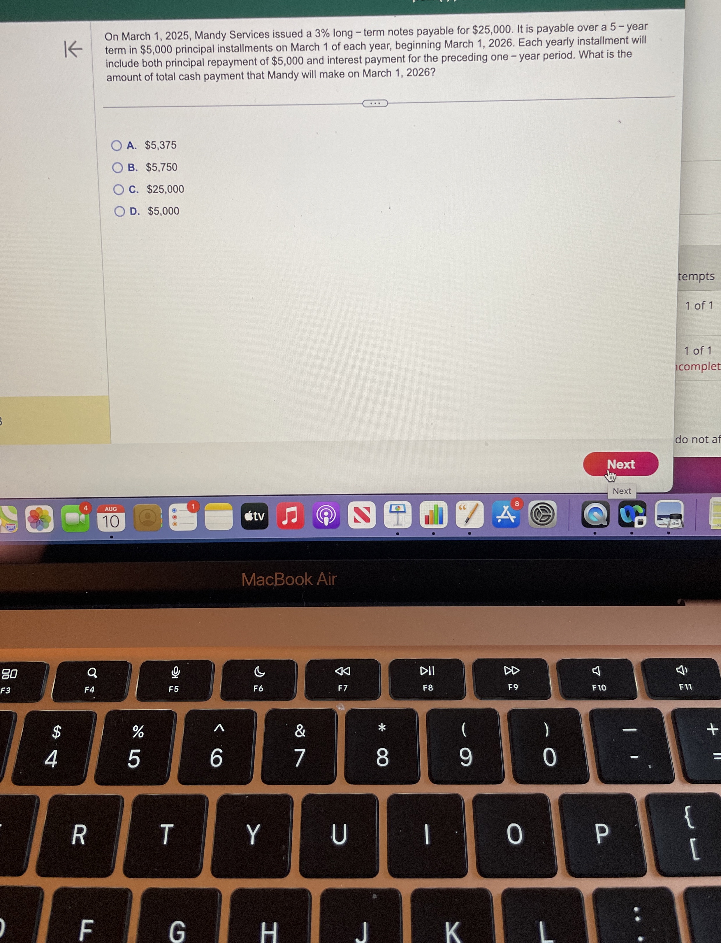  On March 1,2025, Mandy Services issued a 3% long - term