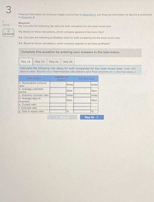  answer all 4 parts based on appendix a and b given