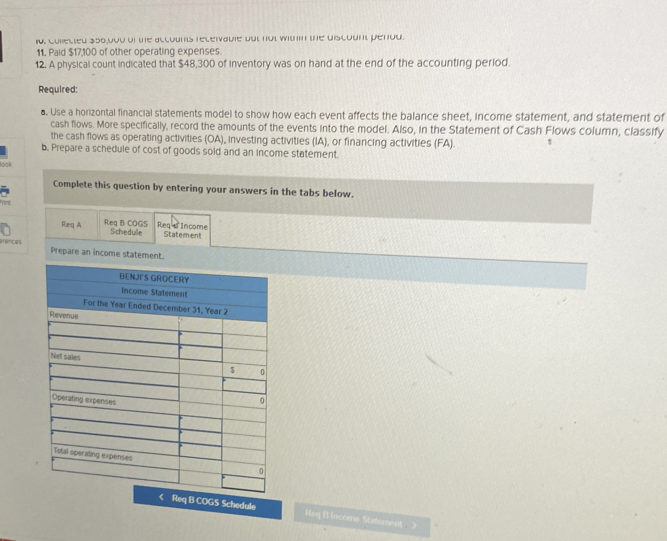  1 100 points \table[[Account Title,Beginning Balances],[Cash,$64,000 