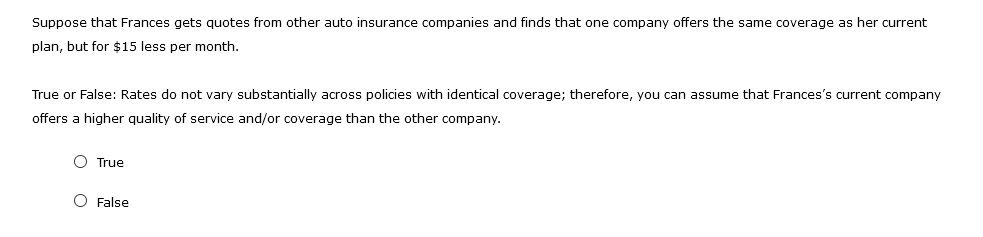 either Yes or No 9. Saving money on your auto insurance -