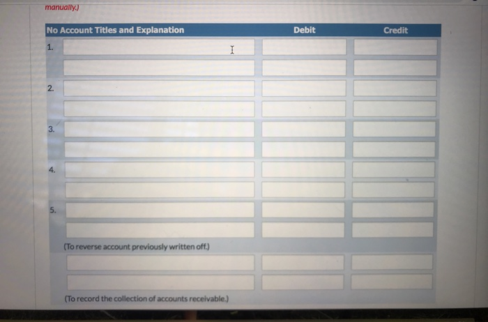 following information on its balance sheet. Accounts receivable Less: Allowance for doubtful