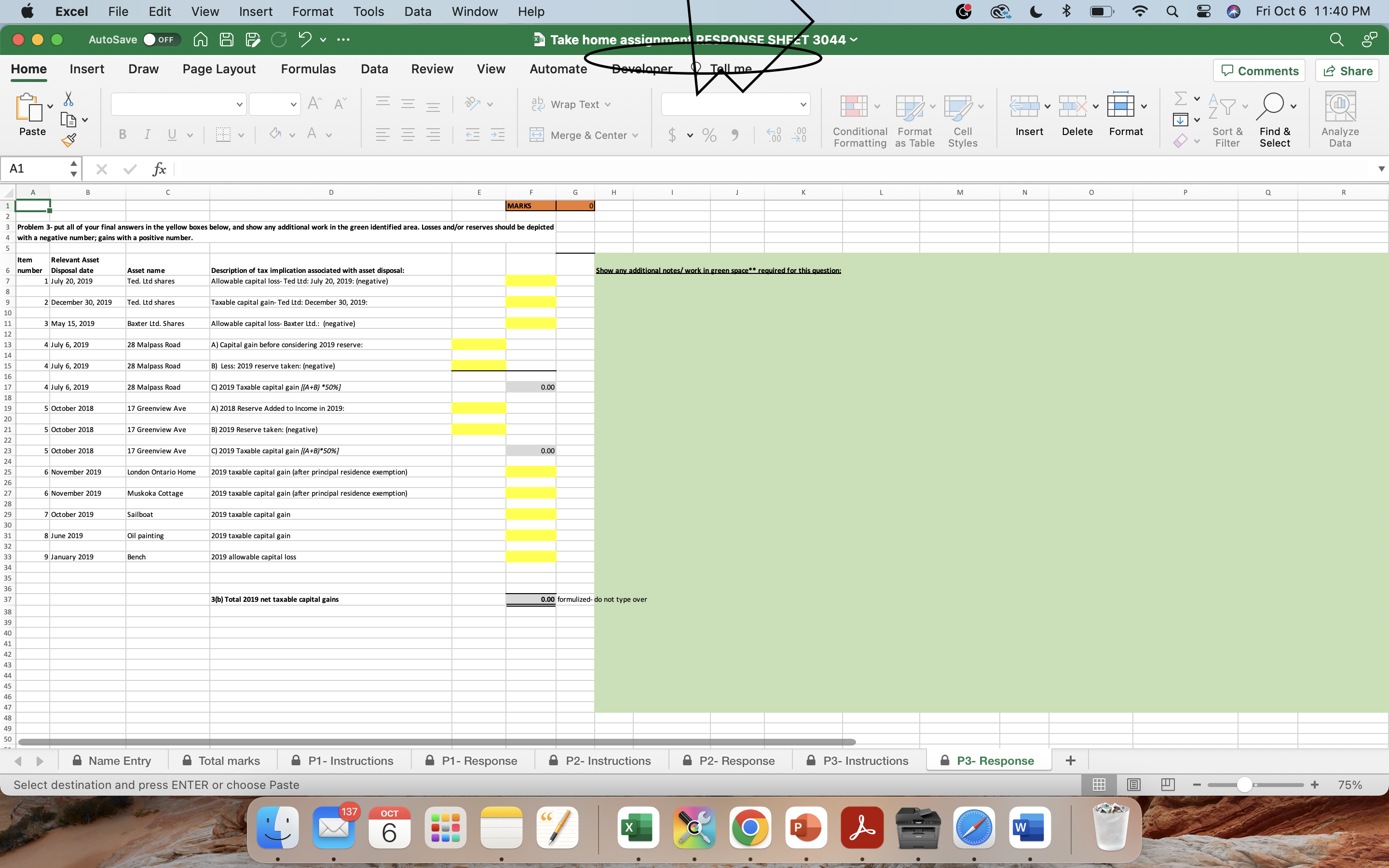 Problem 3: Chapter 8: Capital Gains Instructions: Mr. Geoffrey Guo had