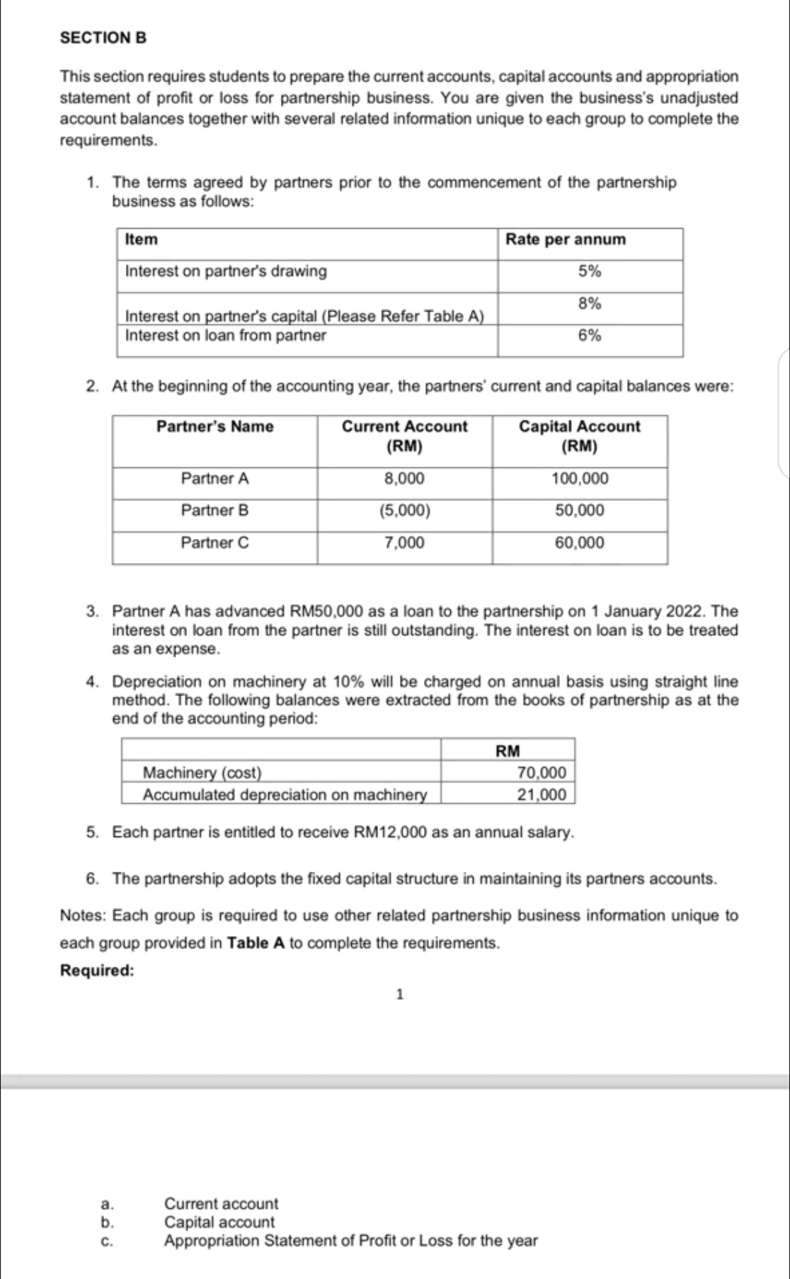  SECTION B This section requires students to prepare the current accounts,