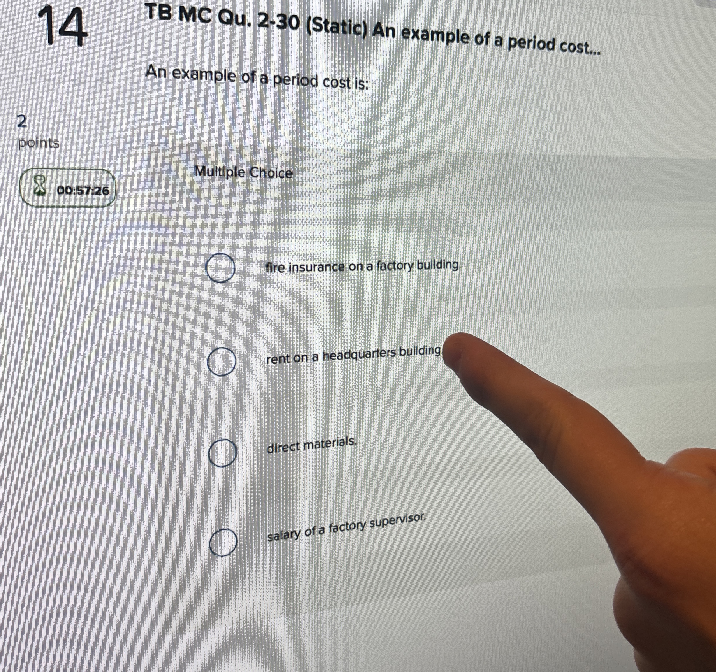  14 TB M Qu.2-30(Static) An example of a period cost... An