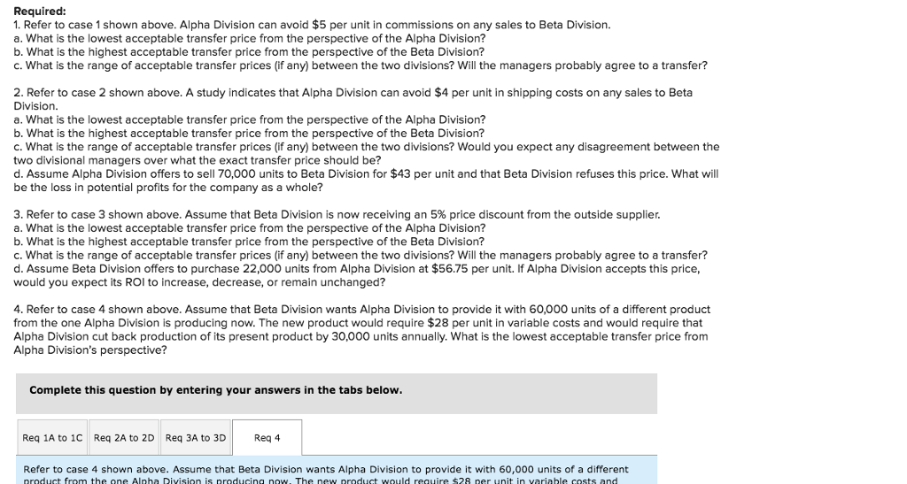 within the same company. The managers of both divisions are evaluated based