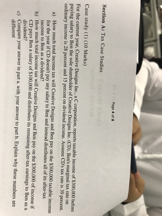  Page 4 of6 Section A: Tax Case Studies Case study (1)