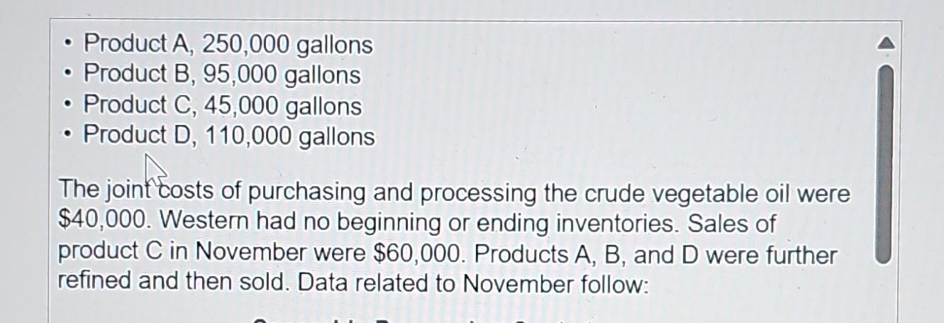 weights to four decimal places.) The Western Oil Company buys crude vegetable