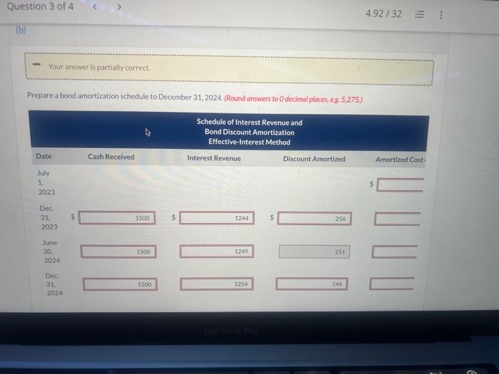 July 1, 2023 Ayayai Ltd. purchased 4% bonds having a maturity value