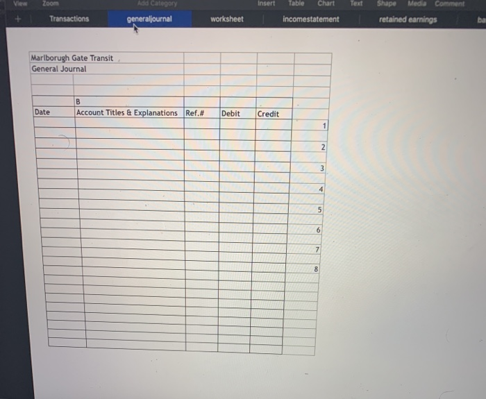 generaljournal worksheet balancesheet Using the general journal worksheet tab prepare the adjusting
