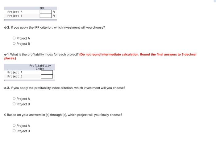 if any, you require a 15% return on your investment. a-1. What