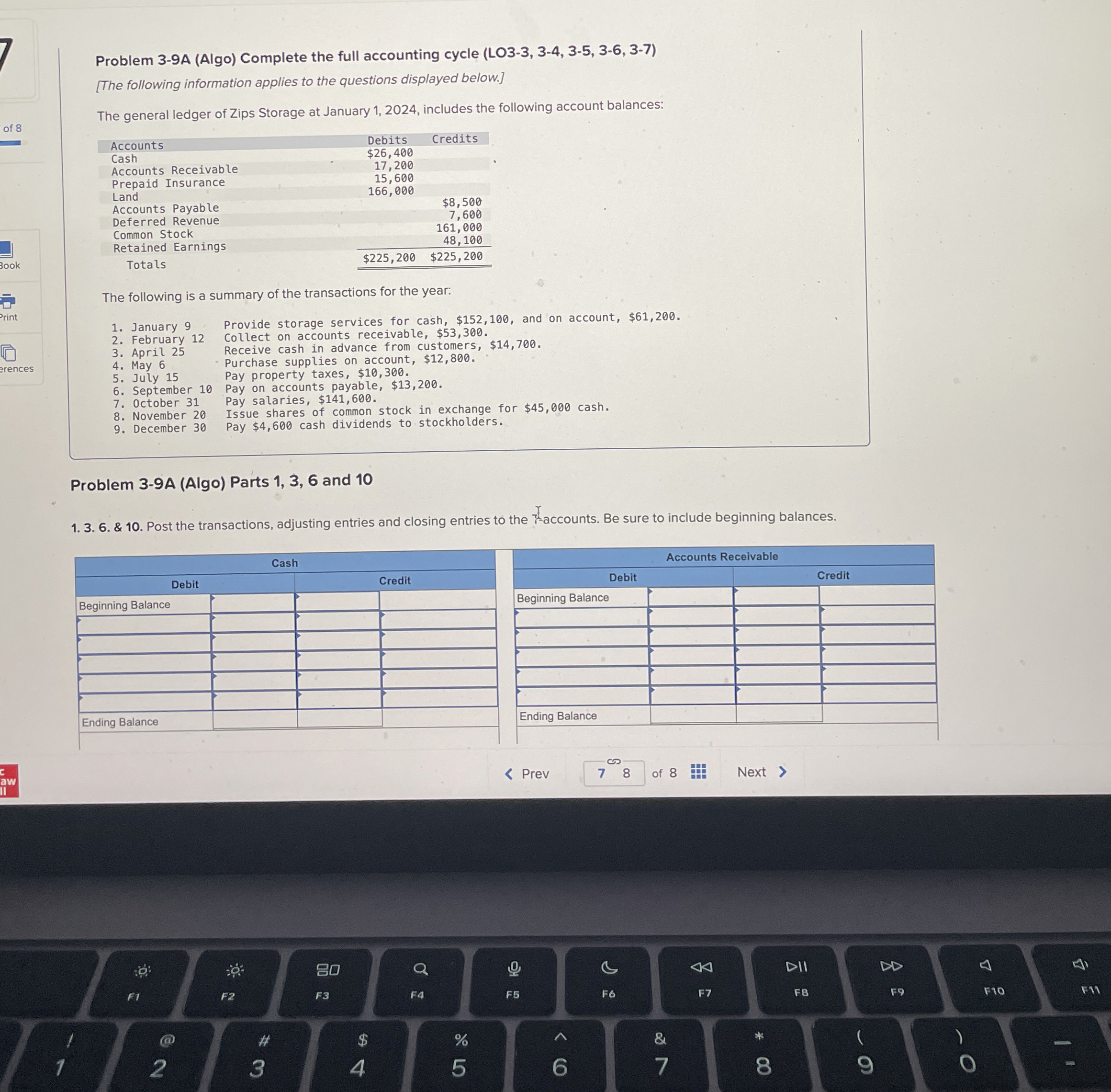  Problem 3-9A (Algo) Complete the full accounting cycle (LO3-3,3-4,3-5,3-6,3-7) [The following