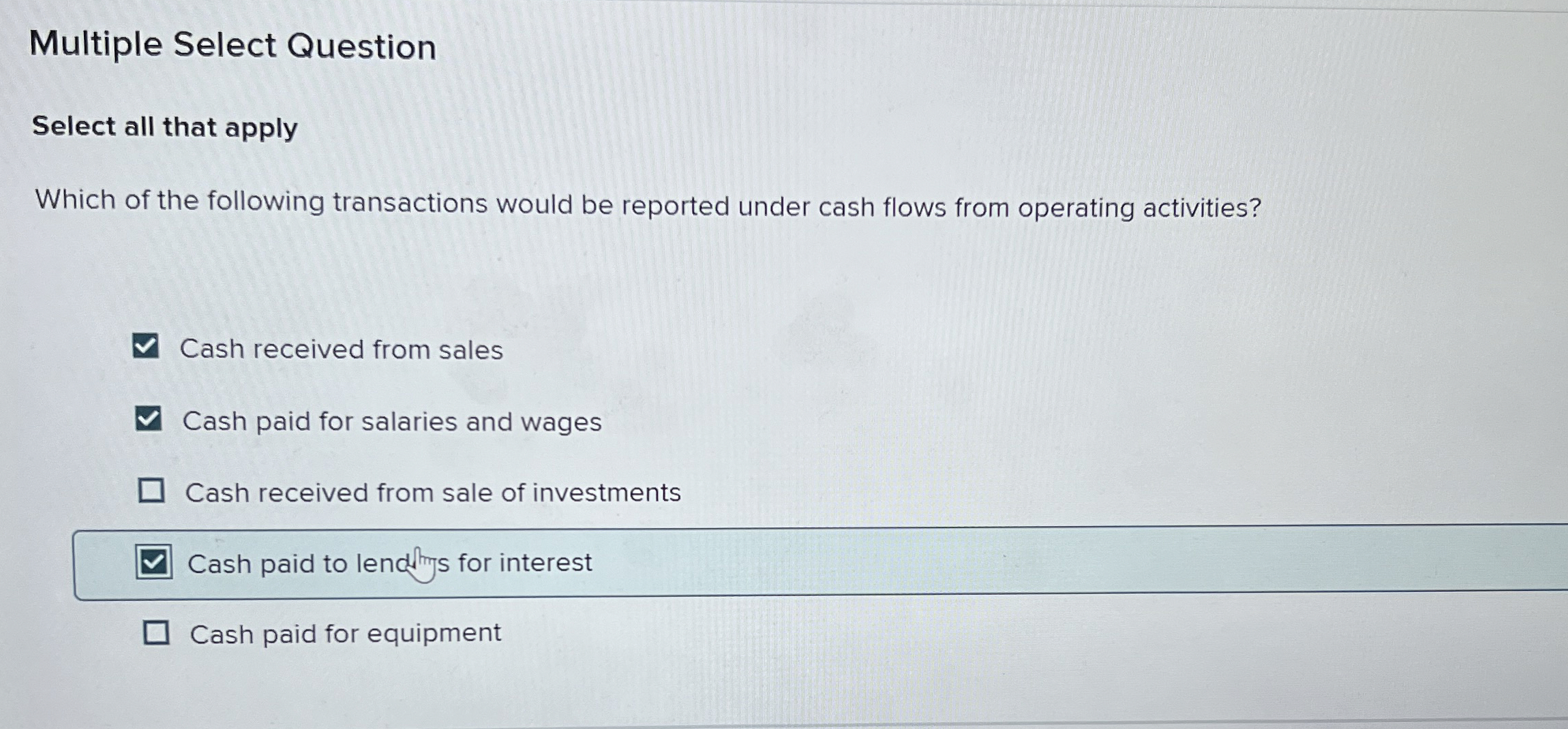  Multiple Select Question Select all that apply Which of the following