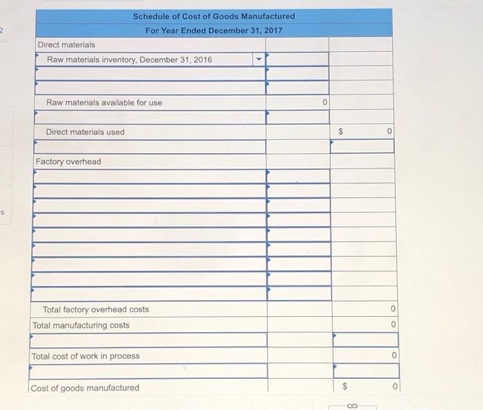 cost of goods manufactured and income statement; inventory analysis LO P2, A1