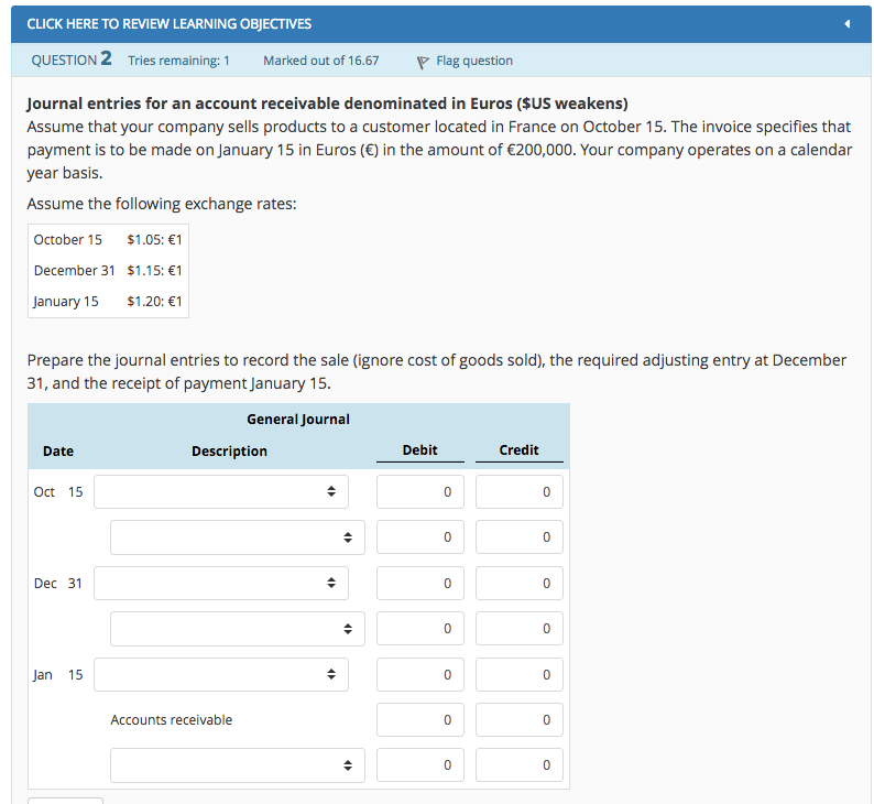 CLICK HERE TO REVIEW LEARNING OBJECTIVES QUESTION 2 Tries remaining: Marked