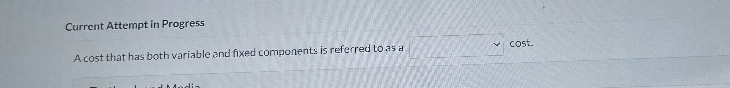  Current Attempt in Progress A cost that has both variable and
