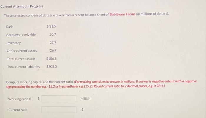  Current Attempt in Progress These selected condensed data are taken from