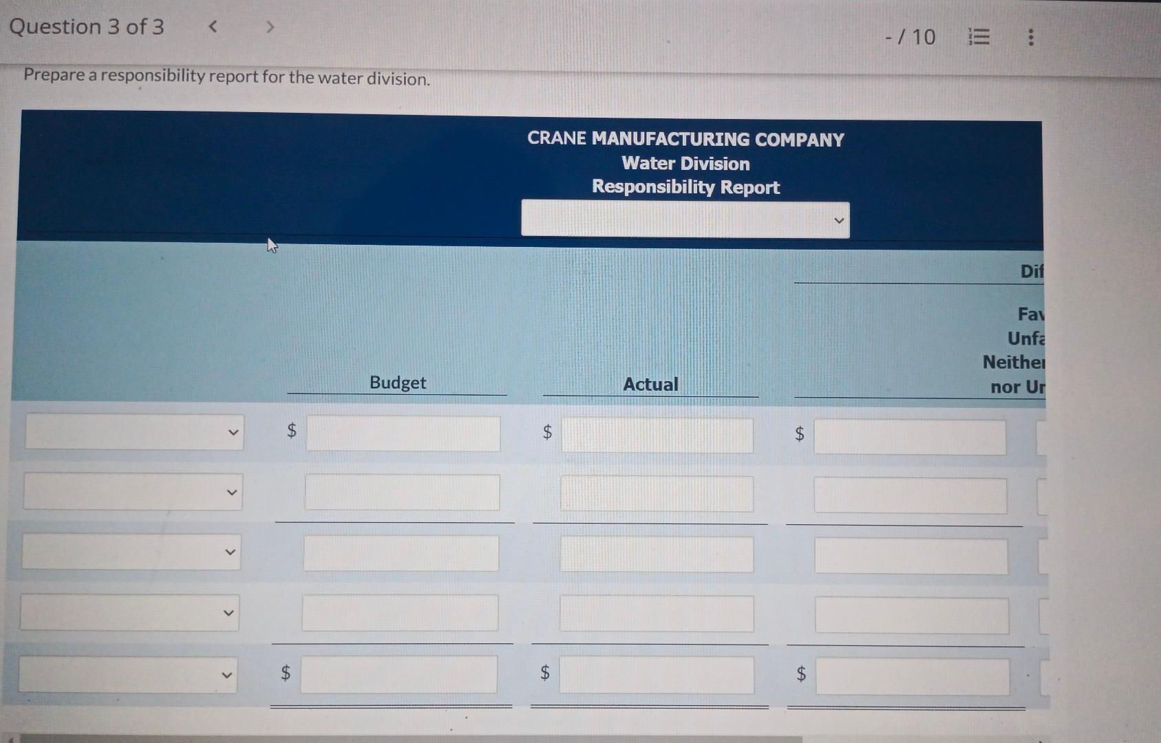 on investment and residual income. View Policies Current Attempt in Progress Crane