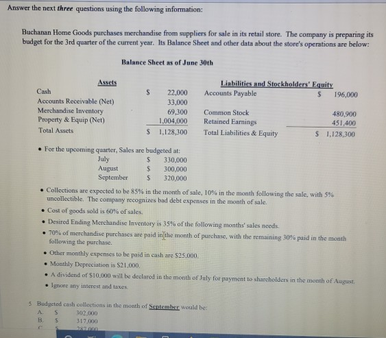 one problem, show steps please. thank you Answer the next three