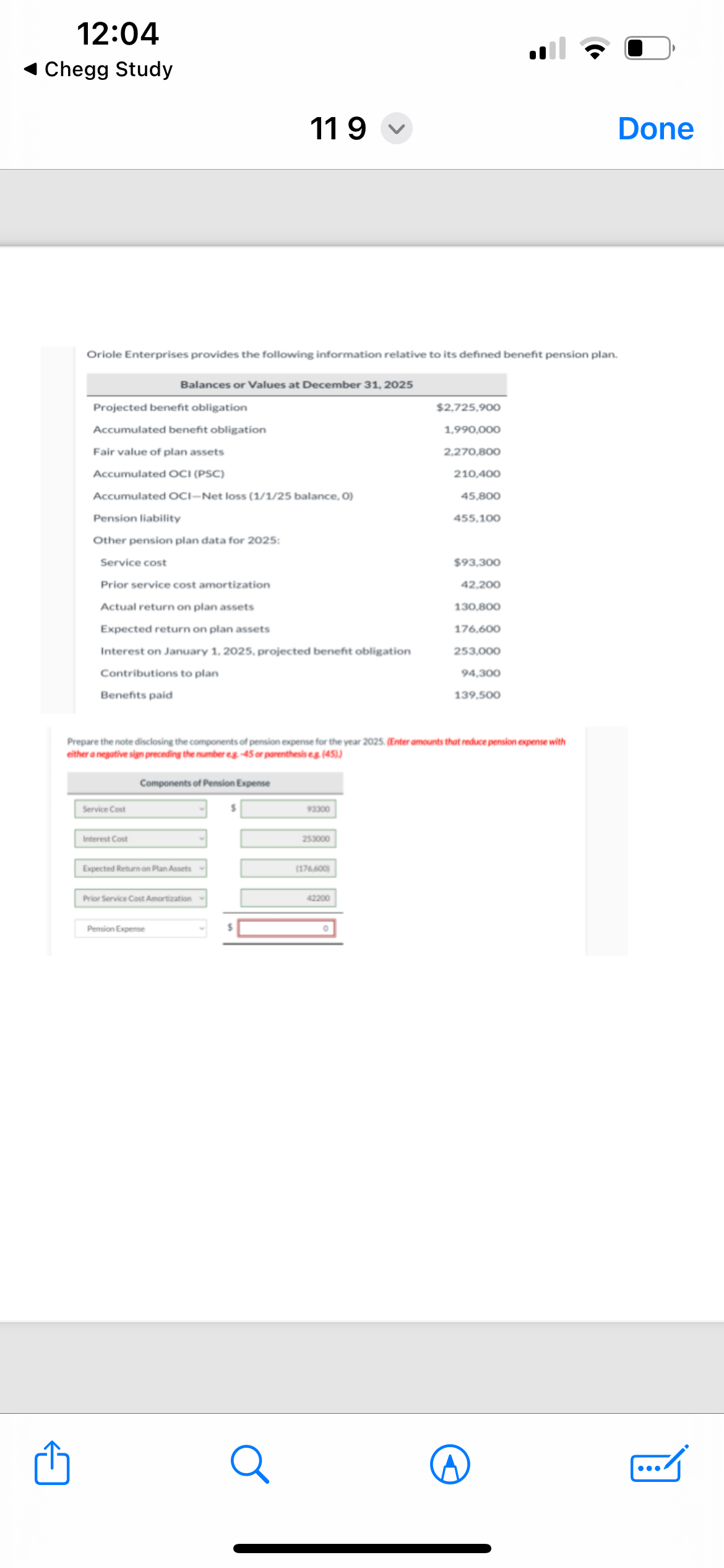  Please help me calculate pension expense 
