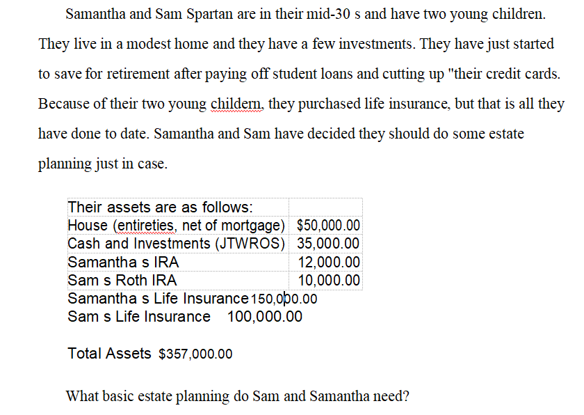 This is Estate Planning question, please give me the correct, complete the