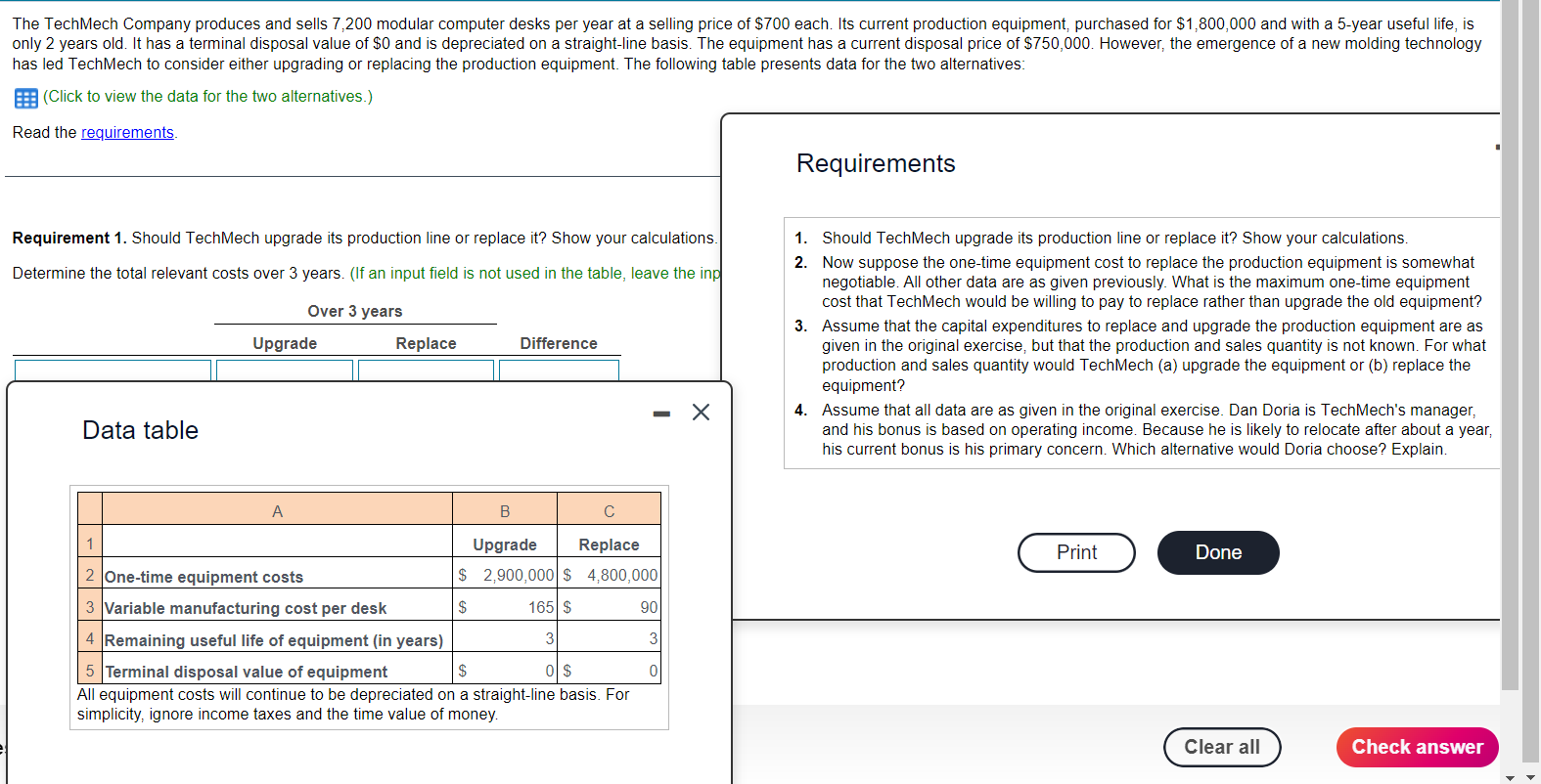 has led TechMech to consider either upgrading or replacing the production