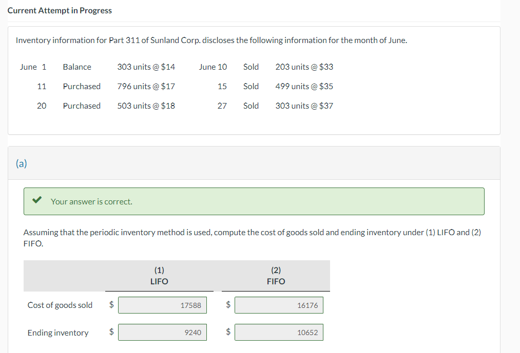  Current Attempt in Progress (b) Your answer is incorrect. Assuming that