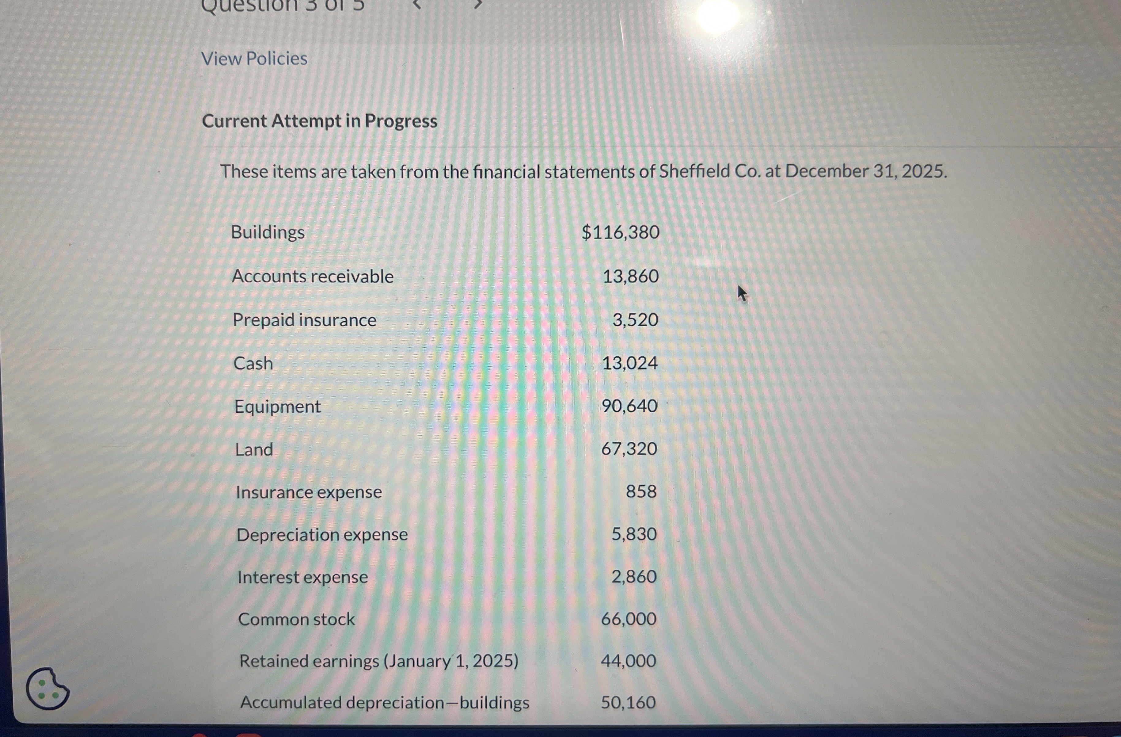  Current Attempt in Progress These items are taken from the financial