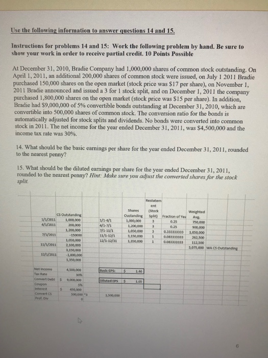  How do you find Diluted EPS in this problem? Use the