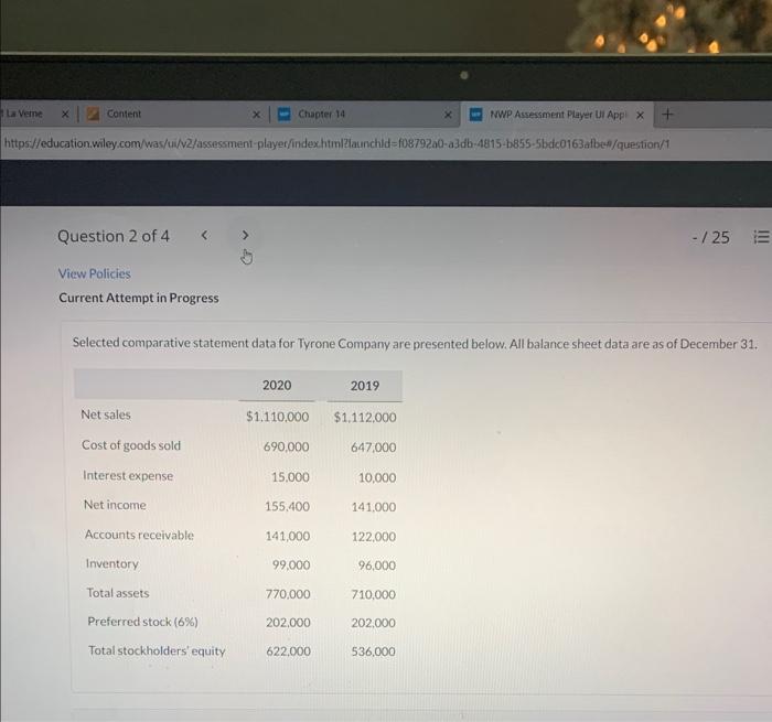  View Policies Current Attempt in Progress Selected comparative statement data for