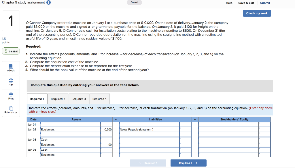  Chapter 9 study assignment 0 Seved Help Save & Exit Submit