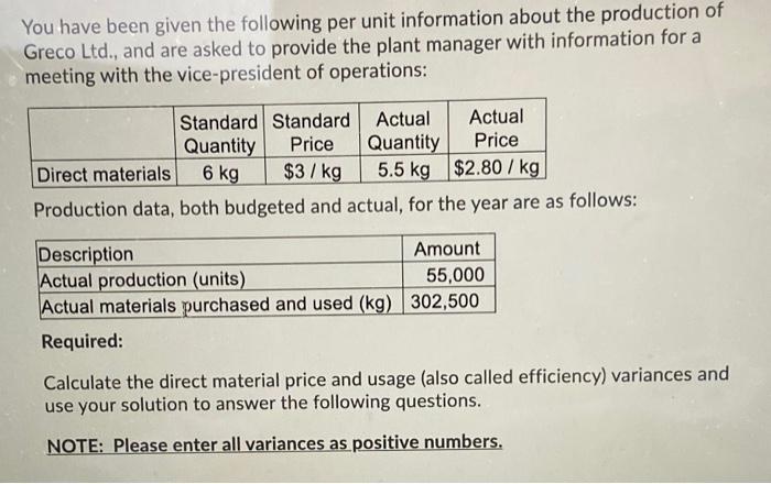  please answer question fully You have been given the following per