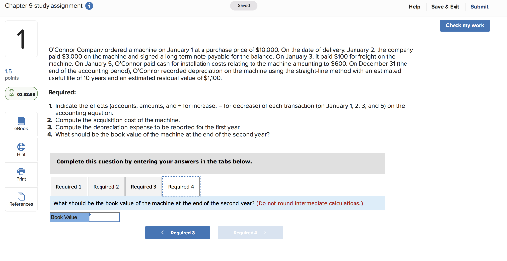 the company paid $3,000 on the machine and signed a long-term note