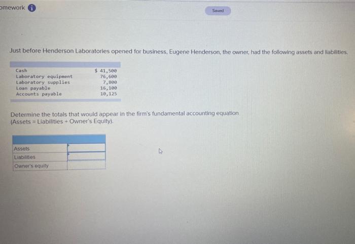  mework Saved Just before Henderson Laboratories opened for business, Eugene Henderson,