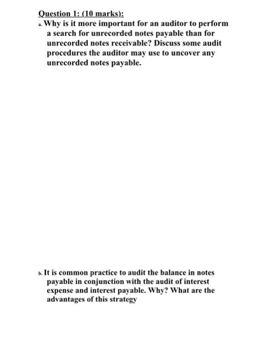  Question 1: (10 marks): Why is it more important for an