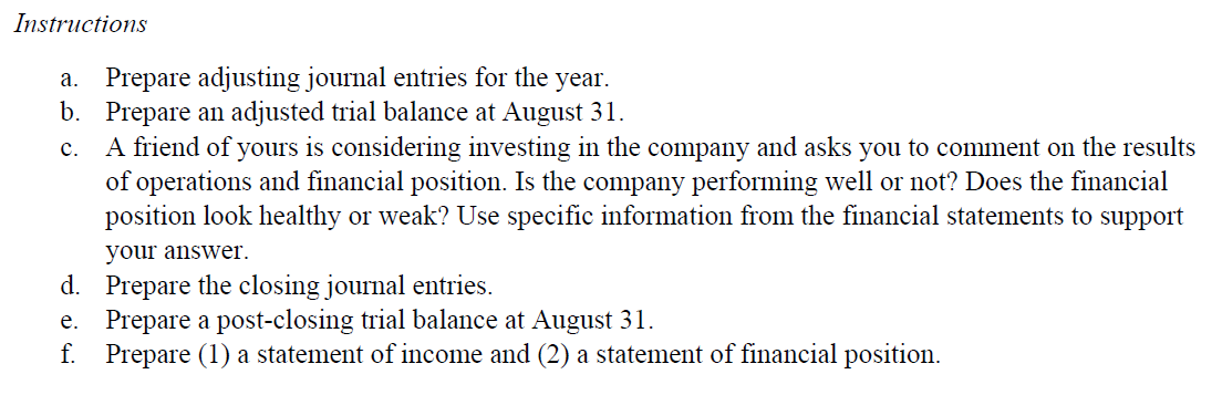 Part I. During the first month of operations, the following transactions occurred