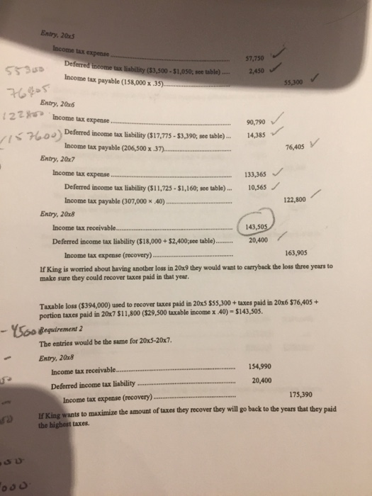 for req 2 and 3 please ** A17-8 Calculate a Loss Carryback