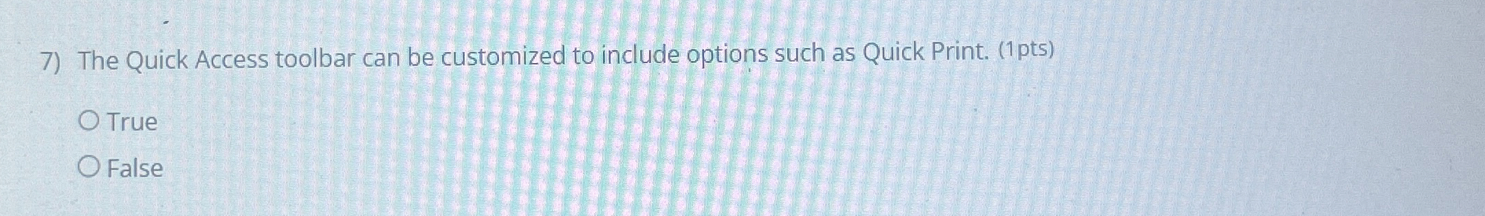  The Quick Access toolbar can be customized to include options such